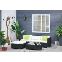 Outsunny 5-Piece Weather-Resistant Rattan Garden Sofa Set - Modular Outdoor Lounge