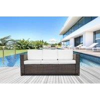 Weather-Resistant Rattan 3-Seater Sofa - Outdoor Garden Lounge