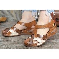 Women'S Round Sandals - 5 Sizes & 4 Colours! - Brown
