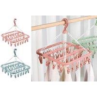 32-Peg Hanging Clothes Dryer - Blue Or Pink!