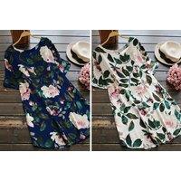 Women'S Floral Print Dress - 5 Sizes & 4 Colours!