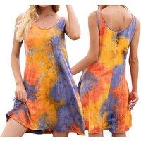 Unisex Green Women'S Breathable Tie Dye Dress - Summer Fashion Essential