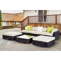 5-Seater Weather-Resistant Rattan Garden Dining Set with Coffee Table