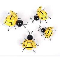 4Pcs Spring Metal Bumblebee Garden Ornaments - Outdoor Decor