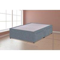 Grey Plush Divan Bed Base - Storage & Size Options