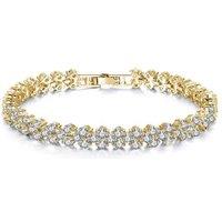 Exquisite Gold Tennis Bracelet With Cz Crystals