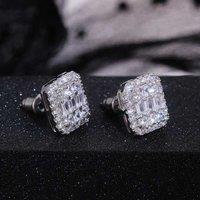 Crystal Filled Square Zircon Earrings