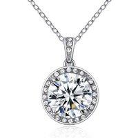 Dazzling Round Silver Crystal Pendant