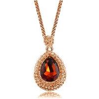 Rose Gold Red Crystal Drop Pendant