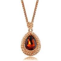 Exquisite Rose Gold Red Crystal Pendant