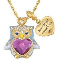 Charming Owl Pink Crystal Pendant