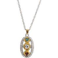 Forever Knot Dazzling Oval Crystal Pendant