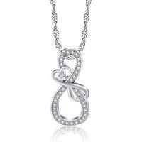 Figure 8 Knot Love Crystal Necklace - Silver