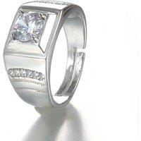 Exquisite Silver Adjustable Crystal Ring