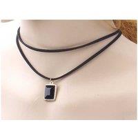 Black Choker Black Crystal Pendant