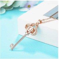Elegant Rose Gold Key Pendant With Love Message