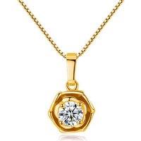 Radiant Crystal Gold-Tone Flower Necklace