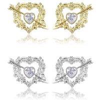 Crystal Cupid Arrow Heart Stud Earrings