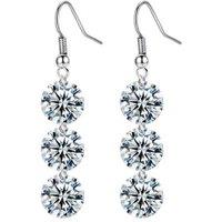 Three Clear Crystal Drop Earrings