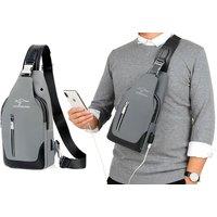 Men'S Cross-Body Bag With Usb Port - 3 Colours