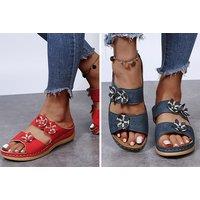 Womens Floral Sandals 5 Colours & UK Sizes 3-7