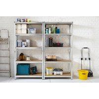 2 Pack Galvanised Heavy Duty 5-Tier Shelving Units - 3 Colours