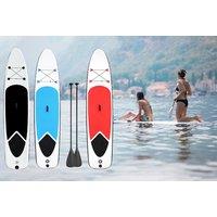 Large Inflatable Paddle Board W/ Accessories - Blue, Red Or Black