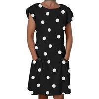 Womens Black Polka Dot Summer Dress - Breathable & Versatile