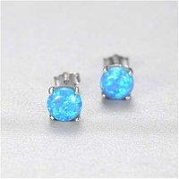 Sterling Silver Blue Stud Earrings