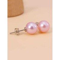 Purple Freshwater Pearl Stud Earrings