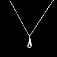 Elegant Silver Teardrop Pendant Necklace