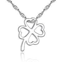 Enchanting Silver Tone Four-Leaf Clover Necklace