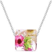 Enchanting Flower-Filled Transparent Pendant