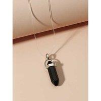 Black Crystal Hexagon Pillar Pendant