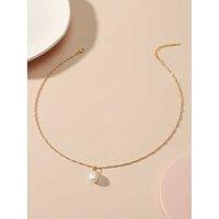 Exquisite Gold Freshwater Pearl Pendant Necklace