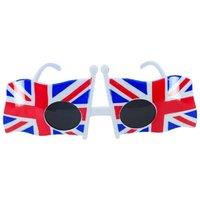 Dual Union Jack Flag Novelty Sunglasses - Black