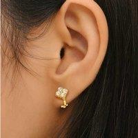 Crystal Gold Square Non-Pierced Earrings