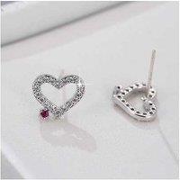 Dazzling Crystal Love Heart Stud Earrings