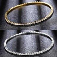 Crystal Zirconia Adjustable Anklet - Gold & Silver Plated, Versatile Boho Bracelet for Everyday & Beachwear
