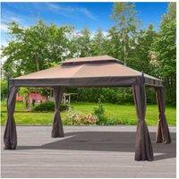 Outsunny Double Top Gazebo W/Walls