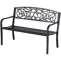 Outsunny Modern Weather-Resistant Steel Bench - 2-Seater