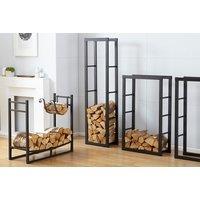 Powder-Coated Steel Firewood Log Rack - Sturdy Outdoor Storage, 4 Sizes