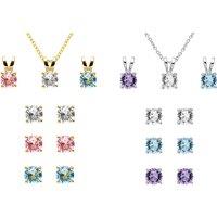 18K Gold Plated Set Of 3 Jewellery Set - White Gold