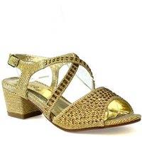 Silver Girls' Diamante Slip-On Sandals - Synthetic, Low Block Heel, Party & Formal
