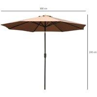 Outsunny Steel Patio Umbrella - Adjustable 3x2.45m Shade in Chic Coffee