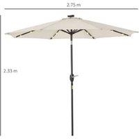 Outsunny Parasol With Tilt & Solar-Powered Led Lights