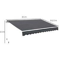 Outsunny 3.5M X 2.5M Retractable Manual Awning - Perfect For Outdoor Leisure