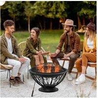Outsunny Outdoor Fire Pit Metal Bronze
