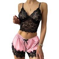 Lace Pyjama Set - 4 Sizes & 5 Colours! - Pink