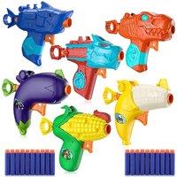6pc Animal & Plant Blaster Toy Gun Set with 20 Foam Darts - Ages 5+, Outdoor Multiplayer Fun